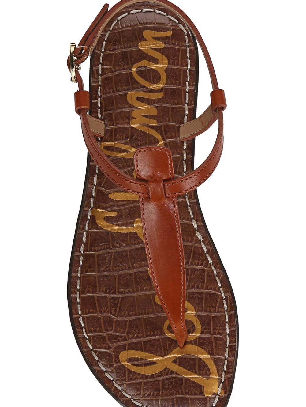 Sam Edelman Tan Leather T-Strap Sandals Size 7